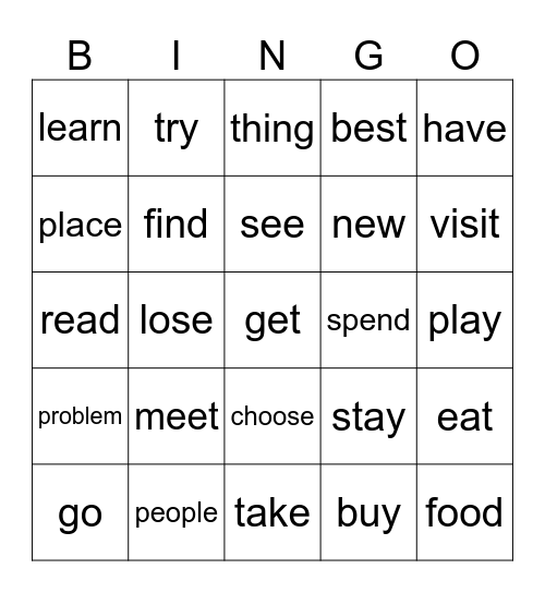 SUMMER Bingo Card