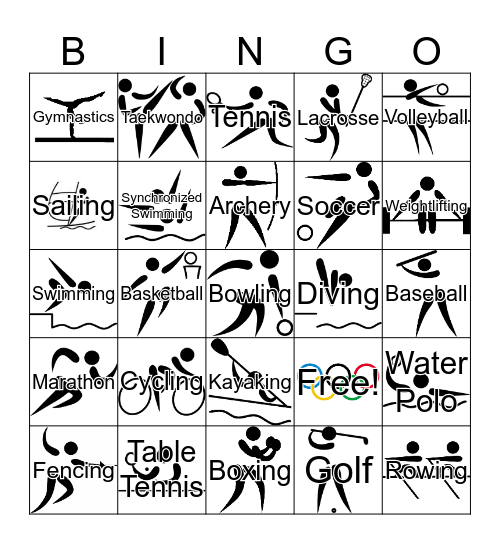 Olympic Bingo Card