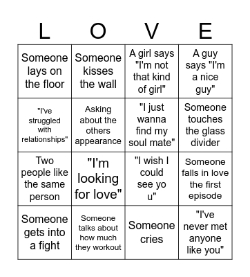 LOVE IS BLIND! Bingo Card