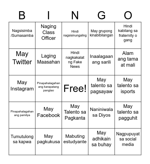 Bingo Card | ft. Lipuang Sibil Bingo Card