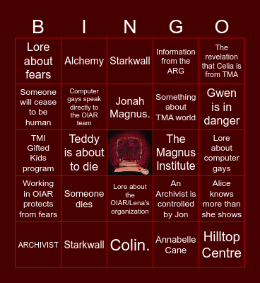 TMAGP 30 Bingo Card