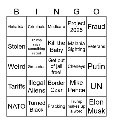 2024 Presidential Debate Bingo Card