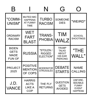 IT'S POLITICS TIME LOL Bingo Card