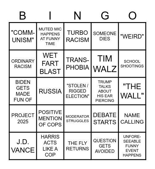 IT'S POLITICS TIME LOL Bingo Card