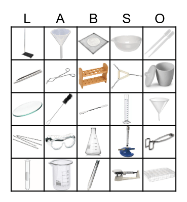 Lab Equipment Bingo Card