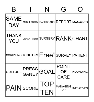 AMBULATORY BINGO Card
