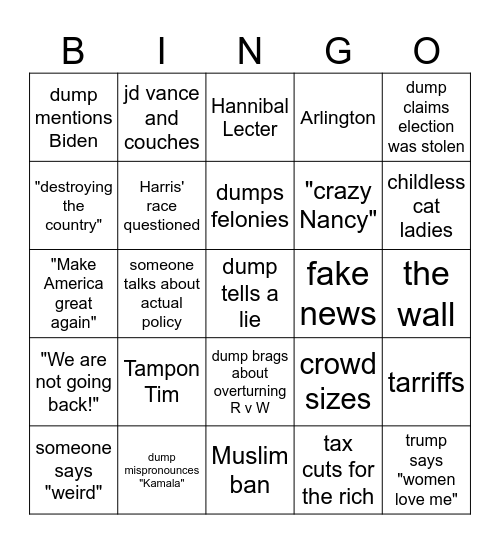 Debate Bingo! Bingo Card