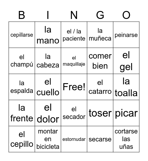 Encuentros 2 Unidad 5 Bingo Card