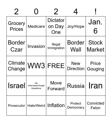 Debate Round 2: Kamala's Downfall Bingo Card