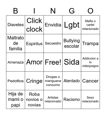 Rosa de guadalupe Bingo Card