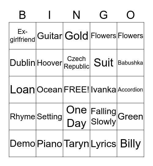 ONCE Bingo Card