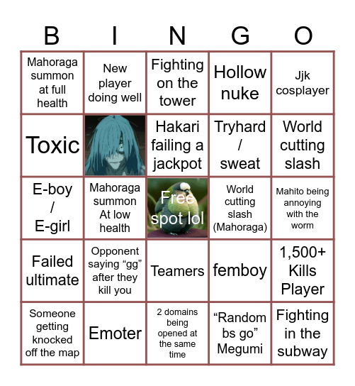 JJS Bingo Card