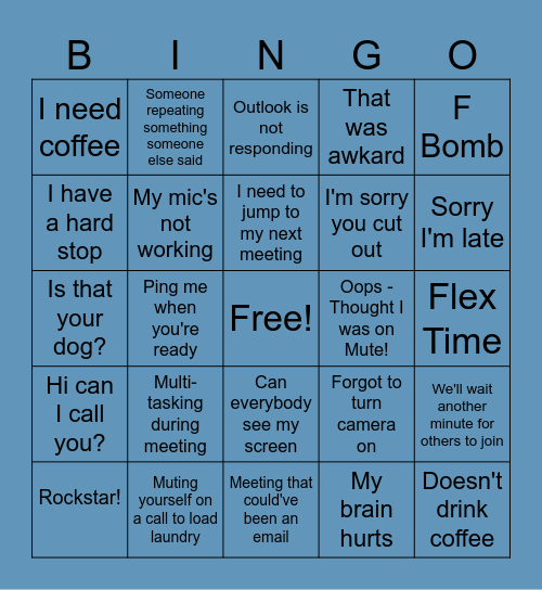 Ctrl+Alt+Del Bingo Card