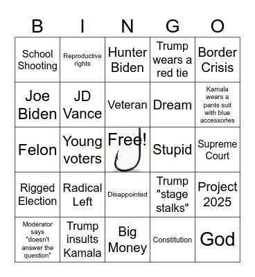 Debate fell of dehook! Bingo Card