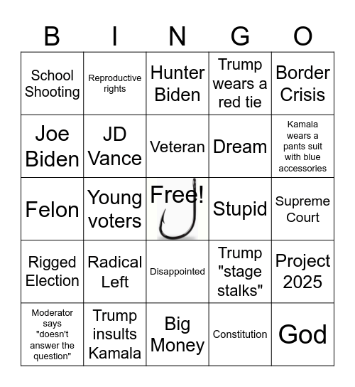 Debate fell of dehook! Bingo Card