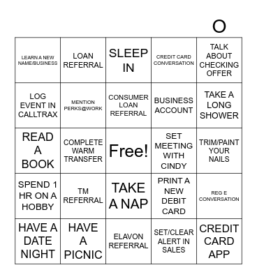 Sales & Self Care Bingo Card