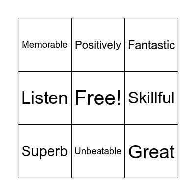 Customer Service Bingo Card