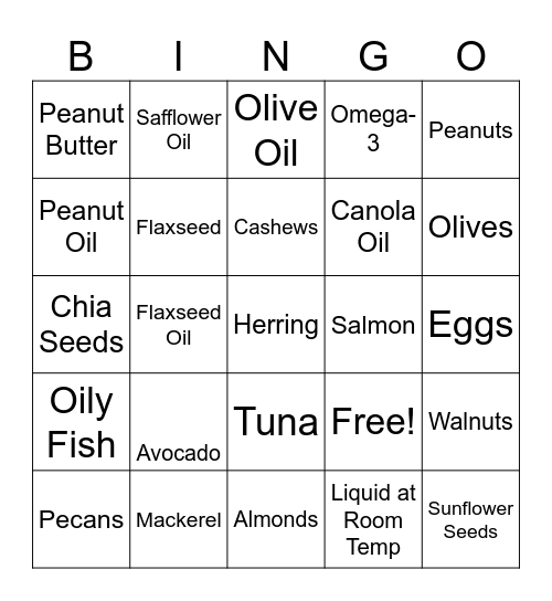 Diabetes Education Bingo Card