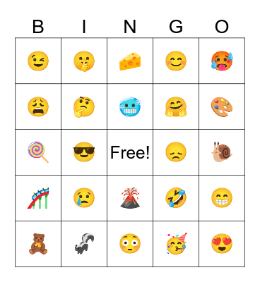 Feelings Bingo Card