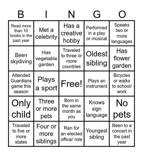 Northland Block Party 2024 Bingo Card