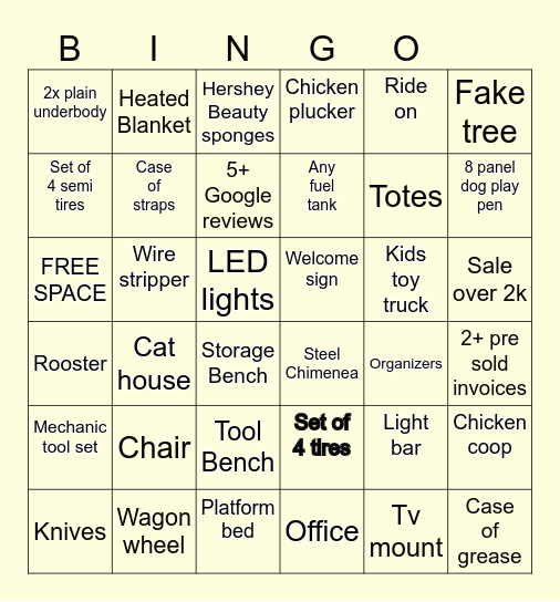 Google Docs Bingo Card
