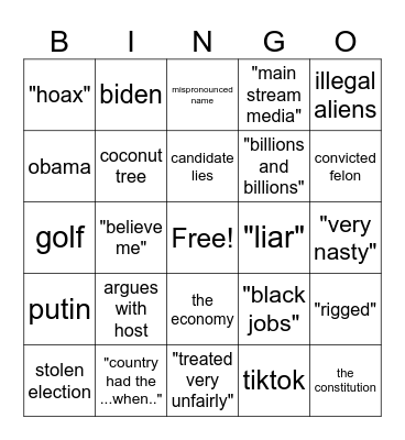 debate bingo Card