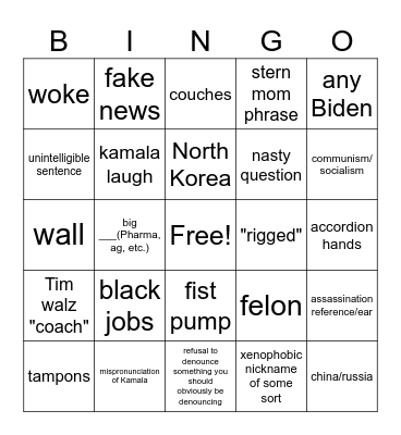 debate bingo Card