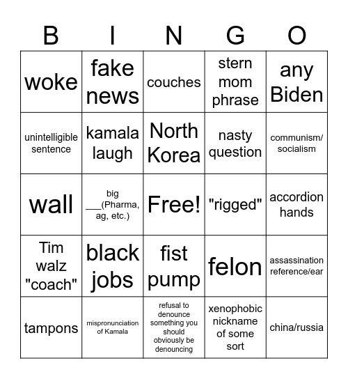 debate bingo Card