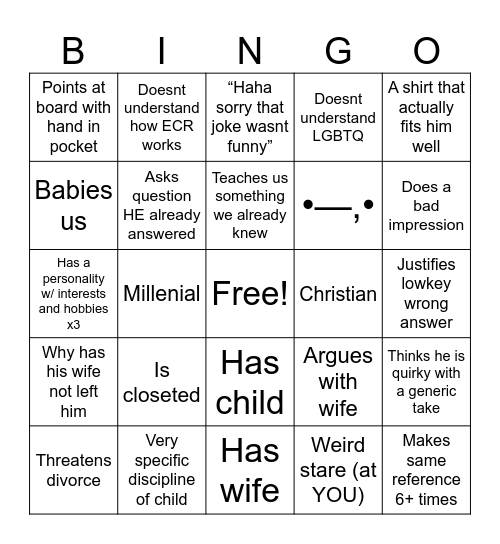 Eng. Teacher Bingo Card