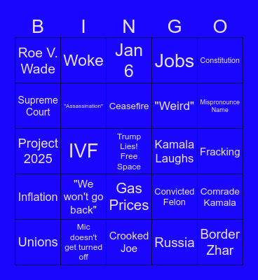 Debate Bingo Card