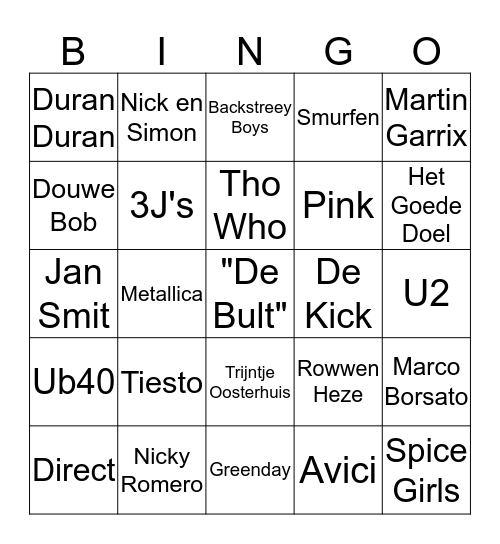 Intro Bingo "De Bult" Bingo Card