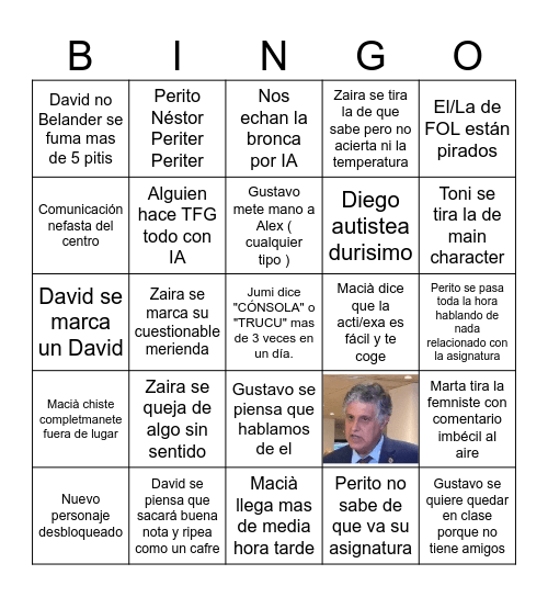 Bingo DAM Perital Bingo Card