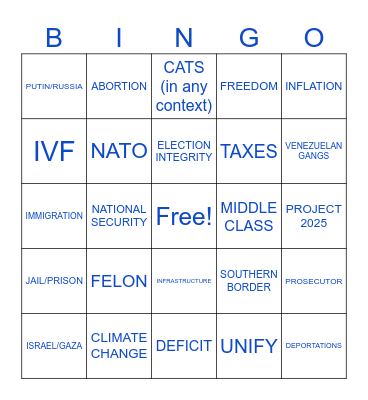 DEBATE BINGO 2 Bingo Card