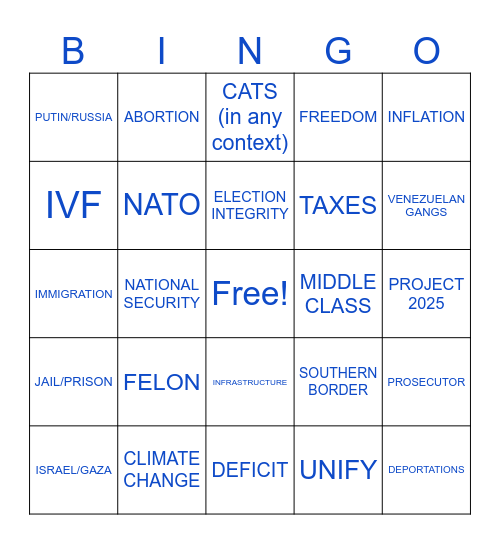 DEBATE BINGO 2 Bingo Card