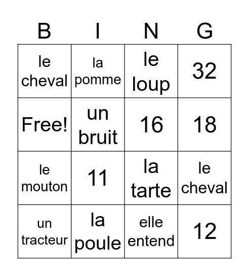 Salut Bingo Card