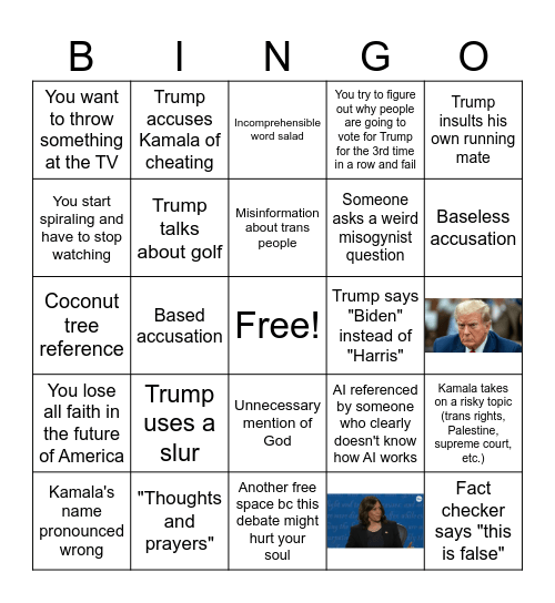 Debate Bingo Card