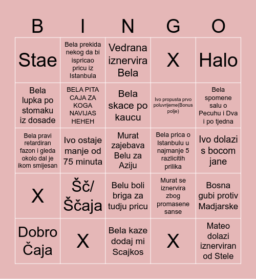 Bingo ŠČ Bingo Card