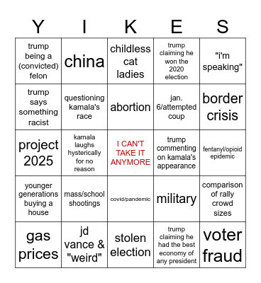god save us all Bingo Card