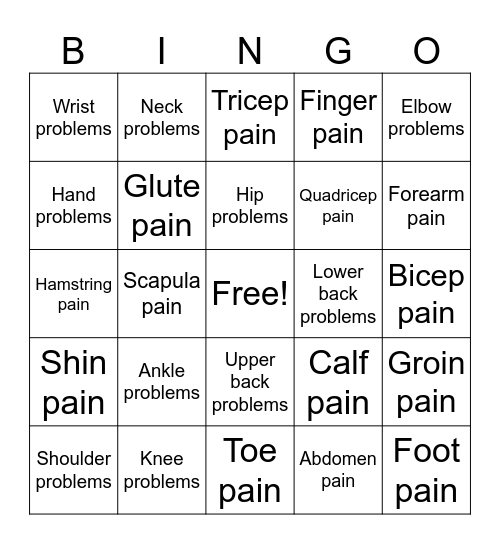 Pyhsio Bingo Card