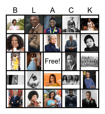 BLACK BINGO Card