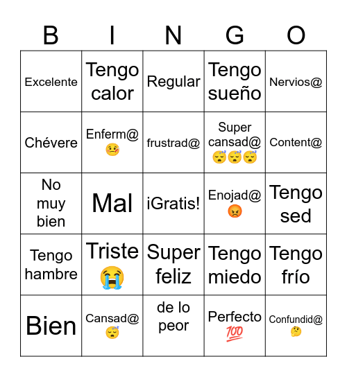 ¿Cómo estás? Bingo Card