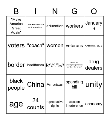 Debate BINGO Card