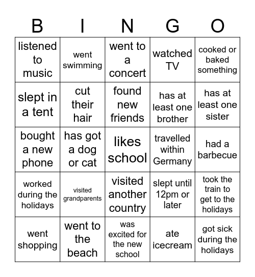 Find someone who ... Bingo Card