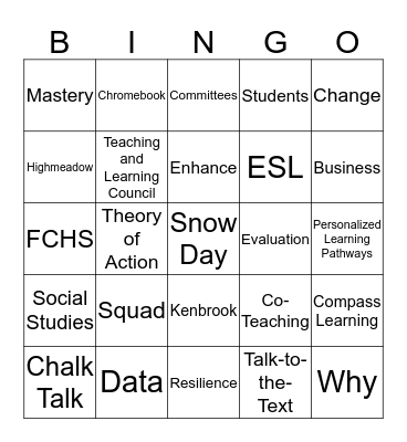 FPS Welcome Back Bingo! EUREKA! Bingo Card