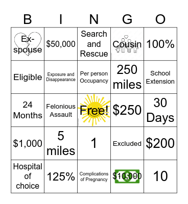 Advantage Bingo Card