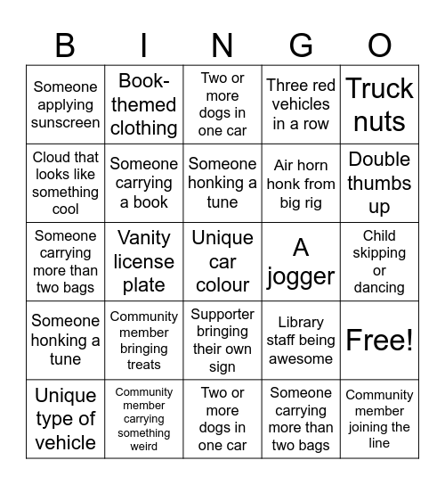 Picket Line Bingo Card