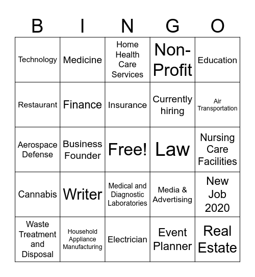 Industry Bingo Card