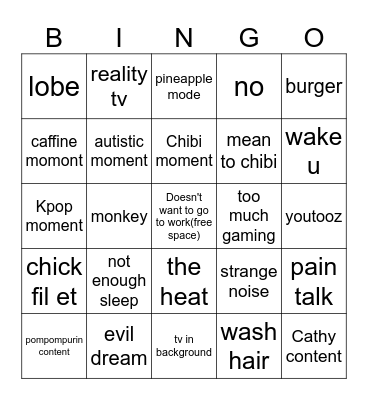 Megan Bingo Card