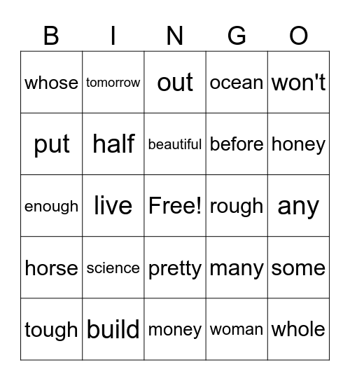 81 Bingo Card
