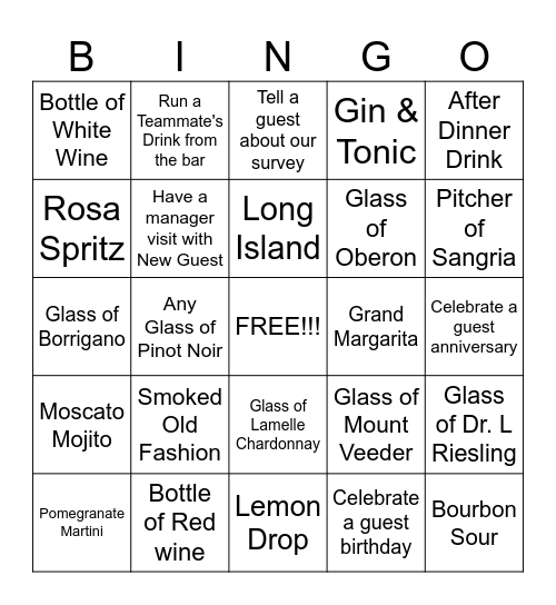 SERVER BINGO Card